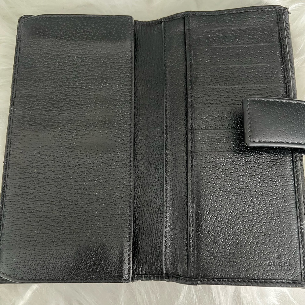 🖤 Vintage Gucci GG Monogram Bow Wallet | Classic Black Canvas 🖤 - Picture 6 of 7